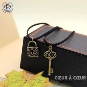 Collier Couple Cle Cadenas Collier Couple Mon Mini Moi Bronze